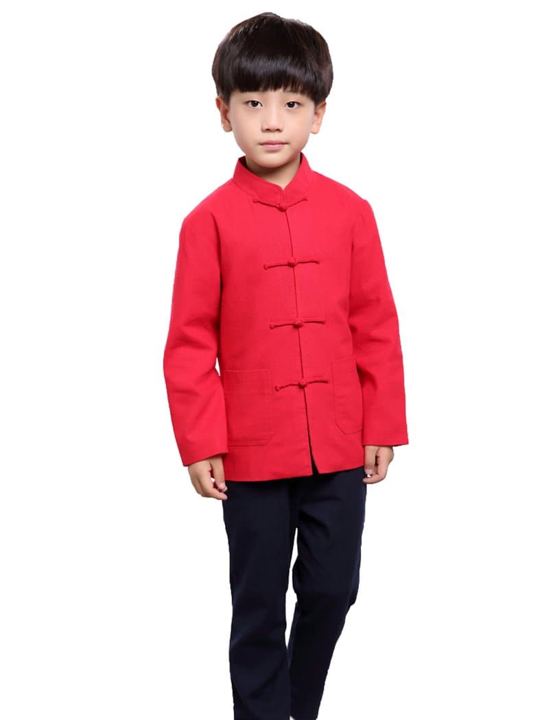 Interact China 100% Handmade Boys Long Sleeve Kung Fu Tai Chi Martial Arts Kids Jacket #102