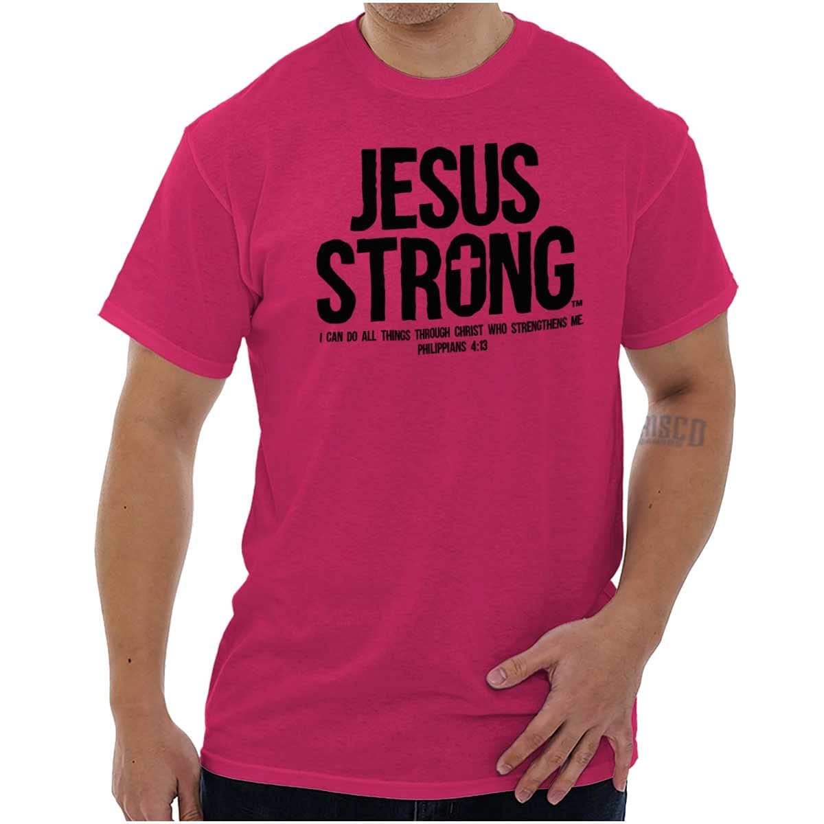 Jesus Strong Philippians 4:13 Bible Graphic T Shirt Men or Women
