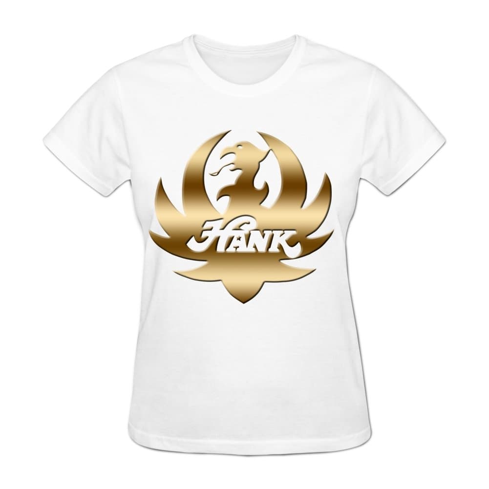 Women's Hank Williams Jr Logo Cotton T Shirt Tops Laides XL White