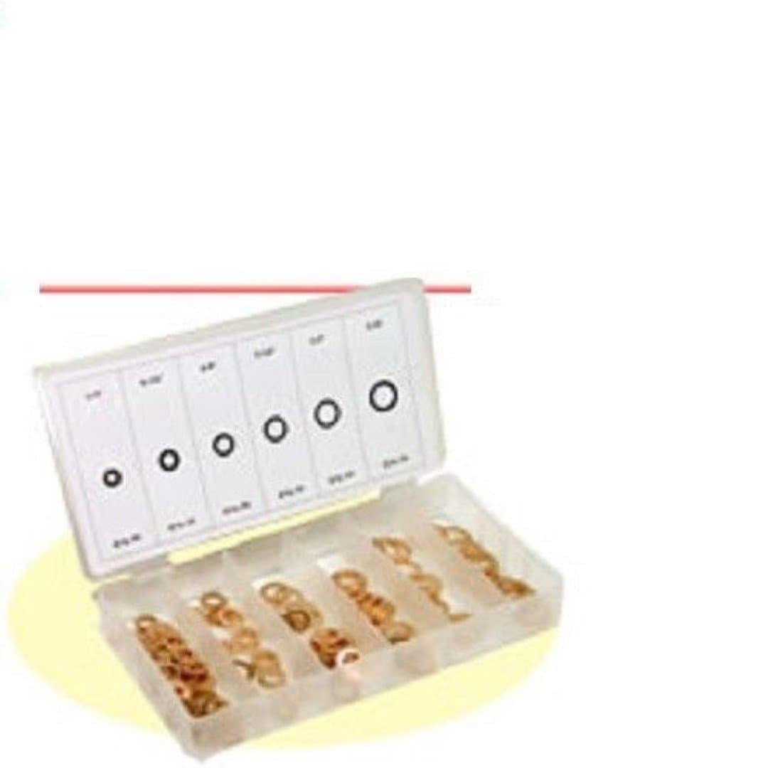 Copper Crush Washer Assortment 1/16" Thick SAE Flat Ring Brake Line Seal