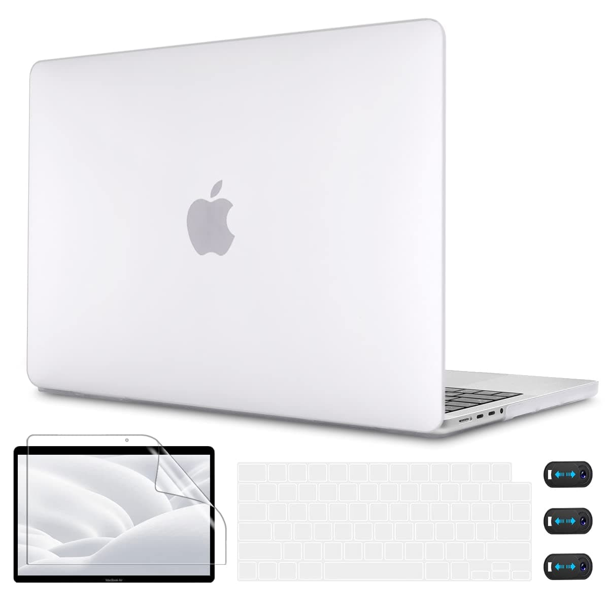 CISSOOK Compatible with MacBook Pro 16 Inch Case 2023 2021 Release M3 A2991 A2780 M2 A2485 M1, Hard Shell Case Matte White Cover with Keyboard Cover for MacBook Pro 16.2" 2021-2023 with Touch ID