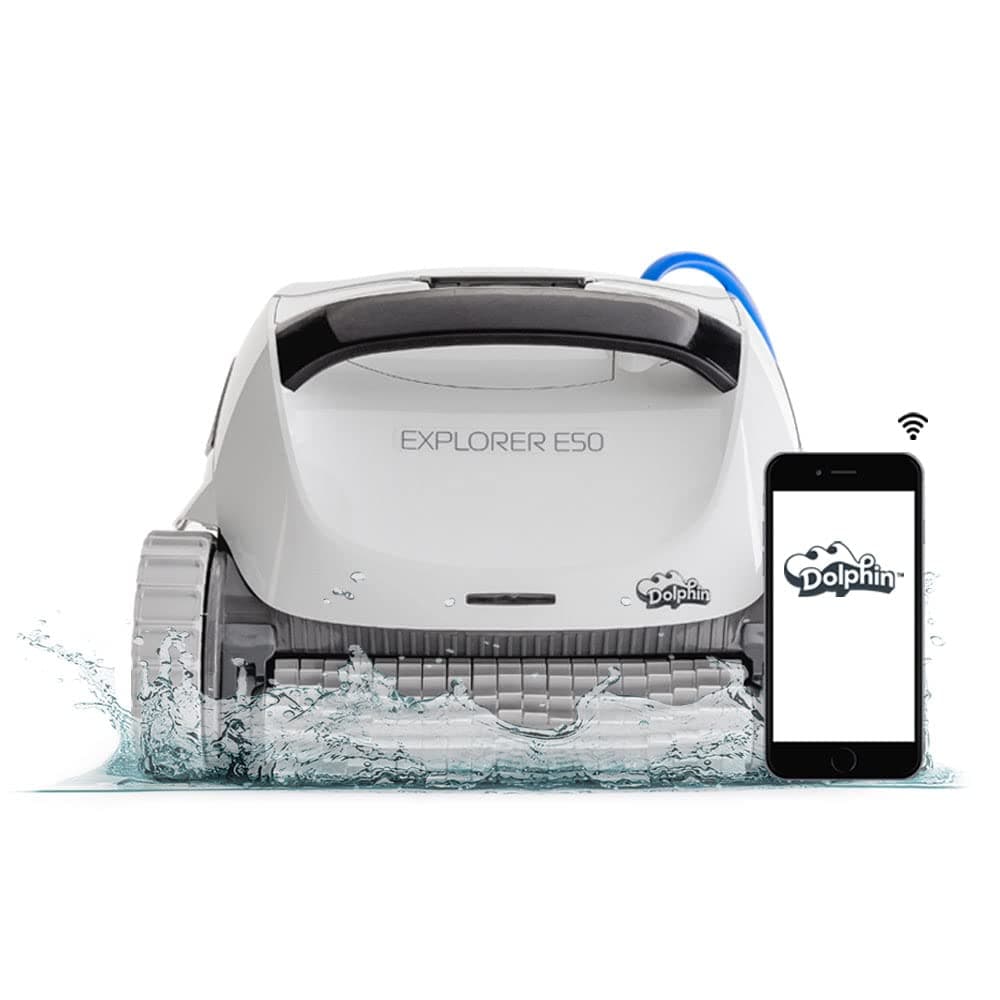 Dolphin (2026 Model) Explorer E50 Wi-Fi Automatic Robotic Pool Vacuum Cleaner, Waterline Scrubber Brush, Ideal for All Pool Up to 50 Feet in Length
