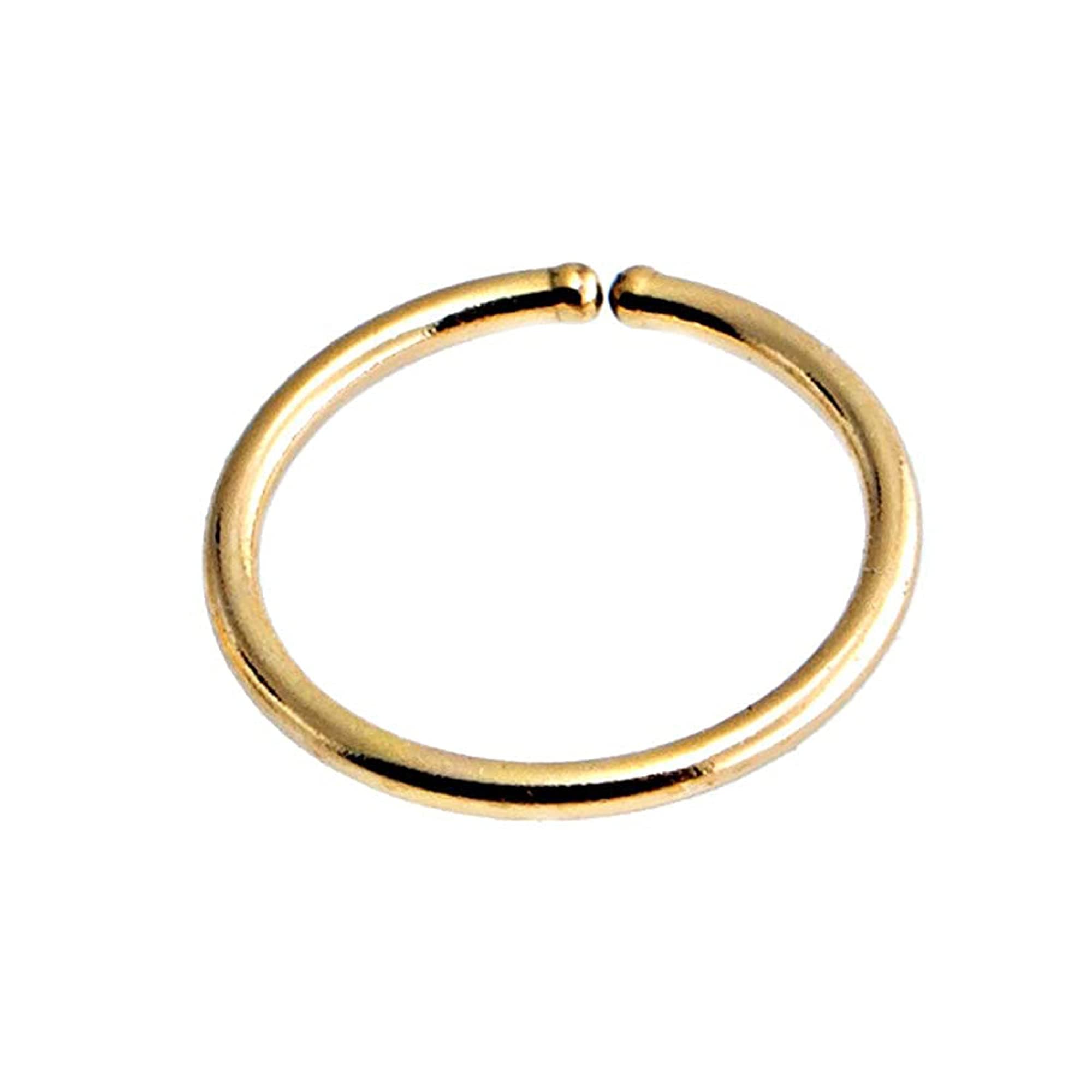 Solid Gold Hoop Earrings for Women, Men, Cartilage Huggie Hoop Earrings Helix, Rook, Nose Sung, Earlobe Hole Lightweight Sold As One