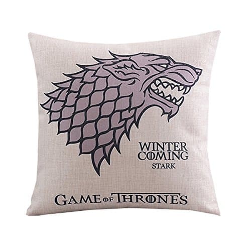 SofaMATES Cotton Linen Square Decorative Throw Pillow Case Cushion Cover Retro Creative Wolf Head Game 18"