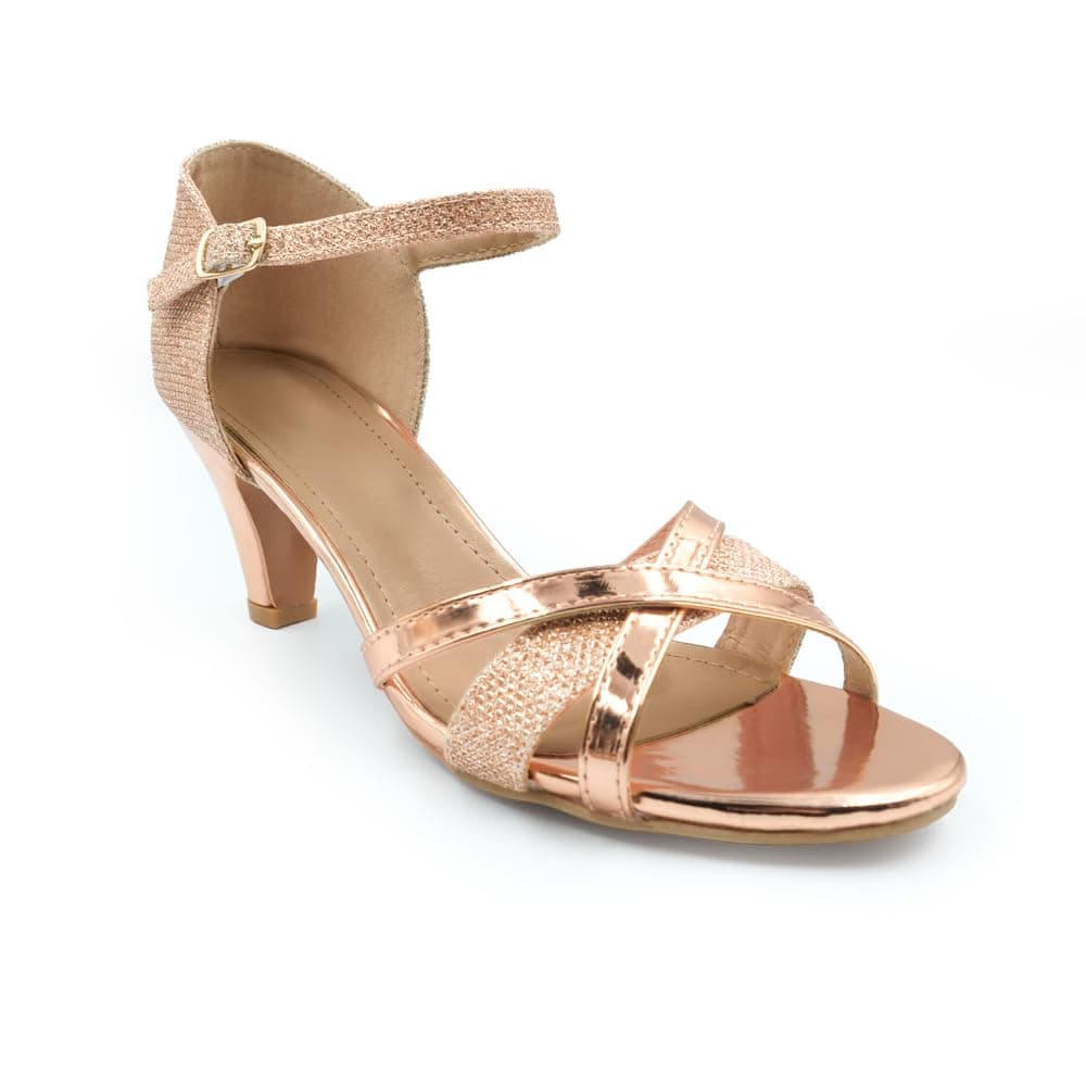 Heelberry Womens Ladies Low Heel Wedding Bridal Silver Sandals Party Strappy Shoes Open Toe