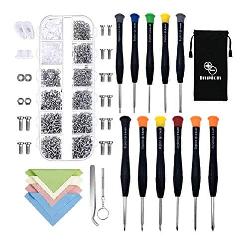 1118 Pieces Eyeglass Repair Kit Inclund 1100 Pcs Small Screws and Nose Pads Set,11 Pcs Screwdrivers, Glasses Cloth for Sunglasses and Watch Repair