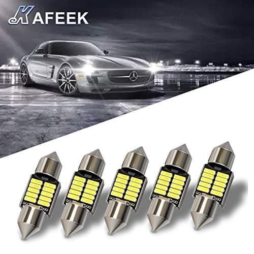 KAFEEK 5× Super Bright 9-30V 31mm DE3175 3175 De3022 De3021 LED Bulb 4014 Chipset Canbus Error Free Dome Light Trunk Light Map Light, White