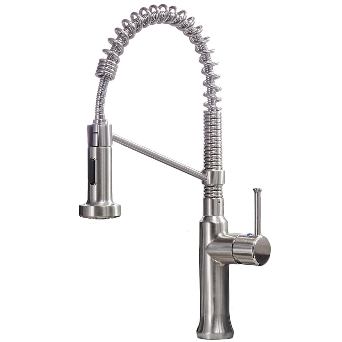 SHACO Modern Free Lead Pull Down Sprayer Spring Kitchen Faucet, Single Handle Brushed Nickel Kitchen Sink Faucet