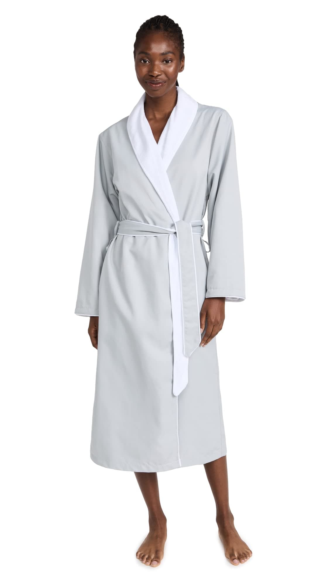 Kassatex Women's Spa Luxury Robe, Silver Sage, S-M