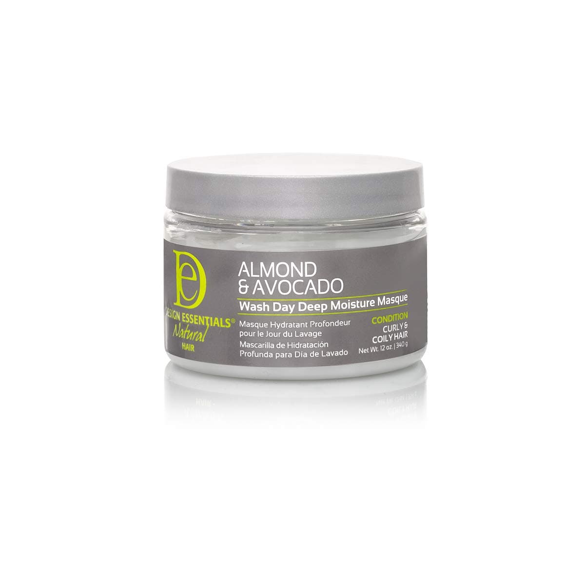 Almond & Avocado Wash Day Deep Moisture Masque, Deep Conditioning Hair Mask with Almond, Avocado & Shea, For Curly & Coily Hair, 12 oz