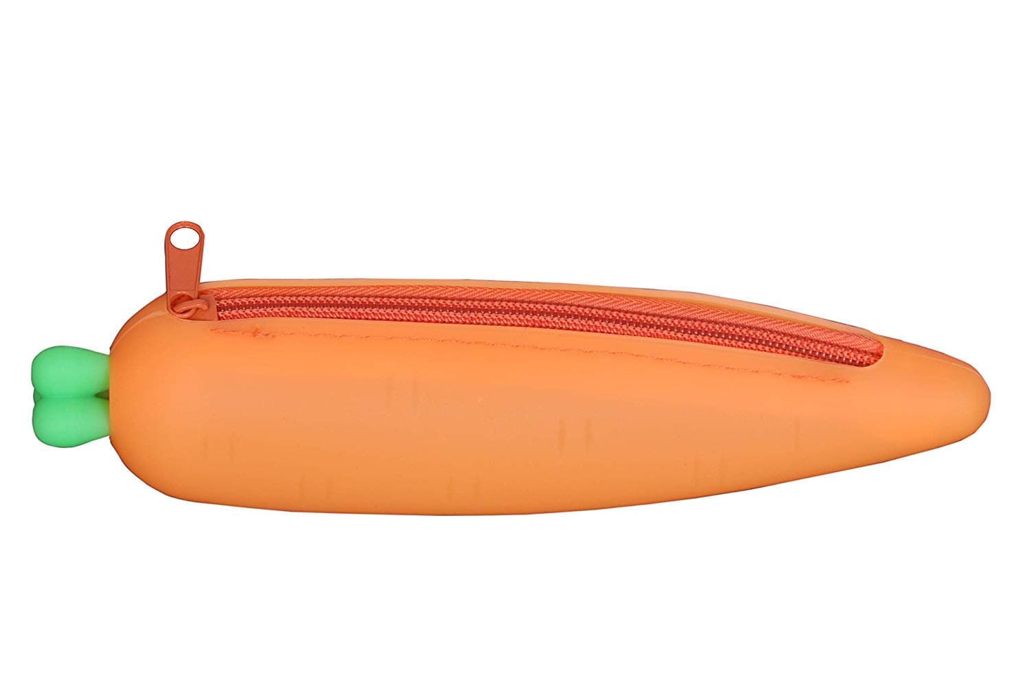 Right Products Silicone Portable Carrot Shape Purse Office Stationery Pencil Case Student Stationery Bag, Make-up Pouch Pen Pencil Case with Zipper(Multi-Color).