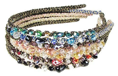 Thin Headbands for Women,Hair Accessories for Women,Headbands for Girls Teens,Hair Bands for Women's Hair,7 Hair Beads Head Bands to Match Hair Color (7pc Bejeweled Headbands, 5+2)