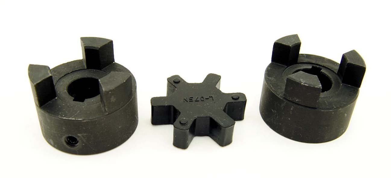 3/4inches to 1inches L075 Flexible 3-Piece L-Jaw Coupling Coupler Set & NBR Rubber Spider