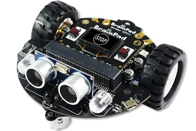 Pulse with Robot Kit, a MakeCode STEM Microcomputer for Coding Robots, Games, & Circuits