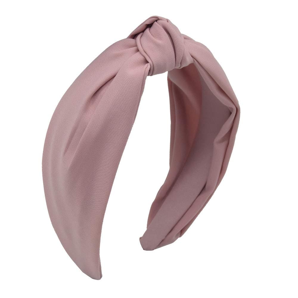 MHDGG Turban Headband - Wide Knot Headband in Solid Colors, Knotted Hair Band for Women's Headwear, Pink