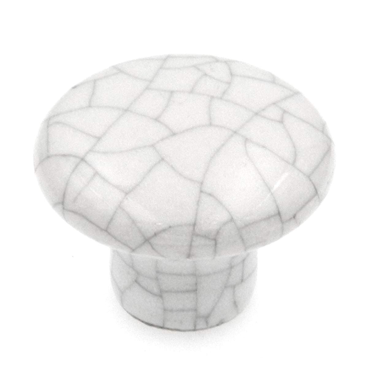Kraftmaid 1 1/4" White Vintage Style Antique Crackle Ceramic Cabinet Knob 510-9429001