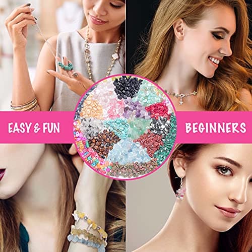 Xmada Jewelry Making Kit - 1587 PCS Beads for Jewelry Making, Jewelry Making Supplies with Crystal Beads, Jewelry Plier, Beading Wire, Earring Hooks, Ring, Bracelet Making Kit for Girls and Adults