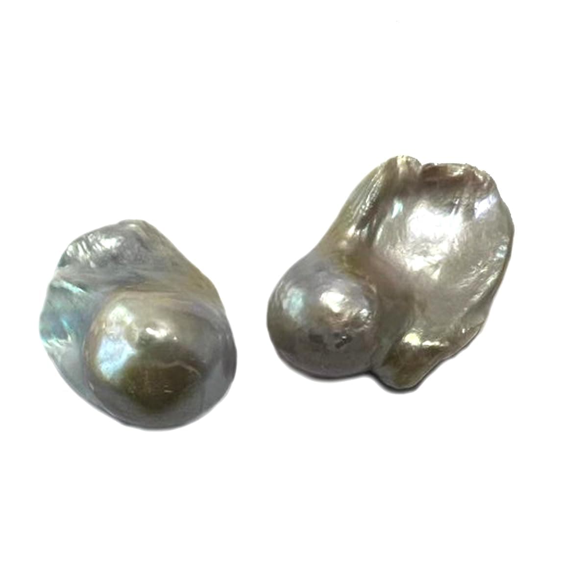 LE SKY 2 Pcs Baroque Pearl No Hole Natural Cultured Freshwater Irregular Pearl Bead Original for Jewelry Making