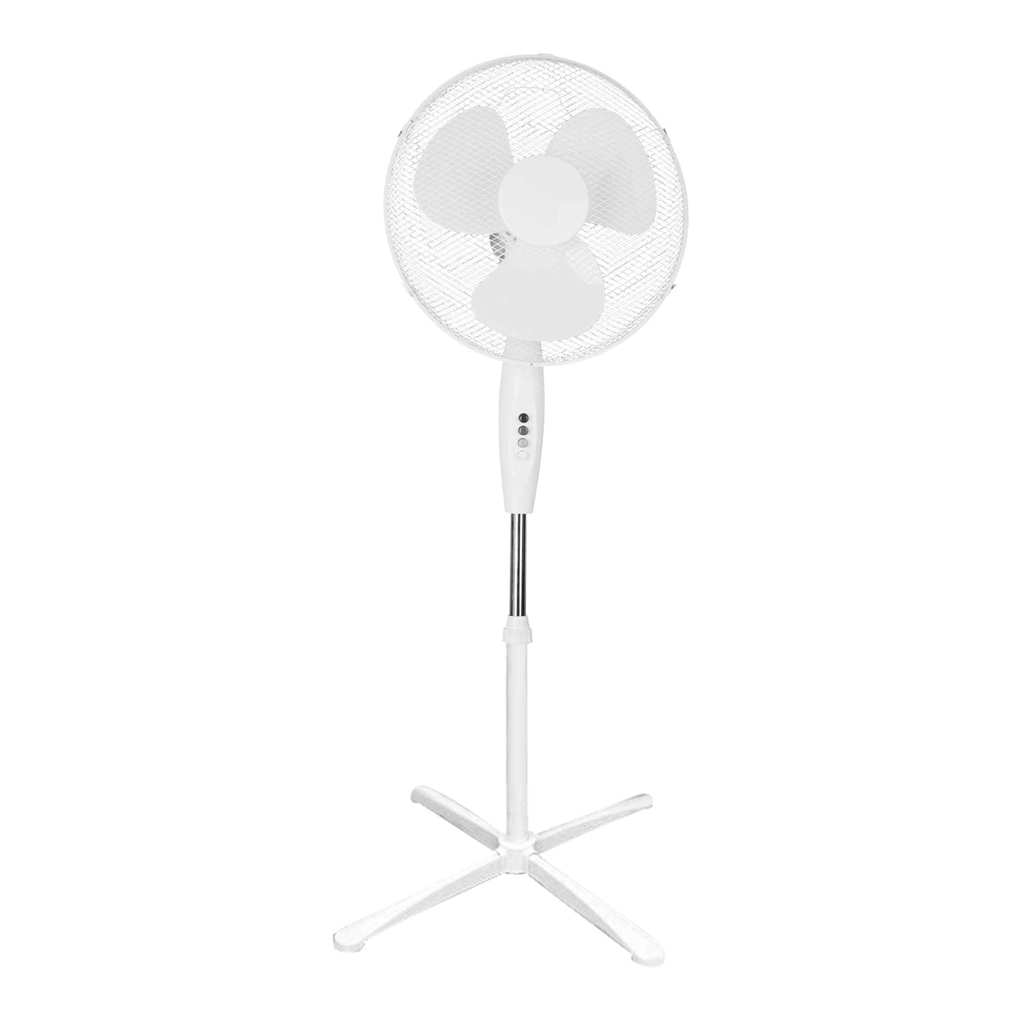 COZYBRITE Pedestal Fan Cooling 16 inch Standing Electric Oscillating Floor Fans with 3 Speed Setting Adjustable Height Tilt Angle for Living Room Bedroom Home Use FS40-01 White