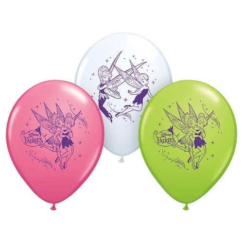 PioneerParty Group Officially Licensed Disney 12-Inch Latex Balloons, Tinker Bell & Fairies Assorted Colors, 6-Count