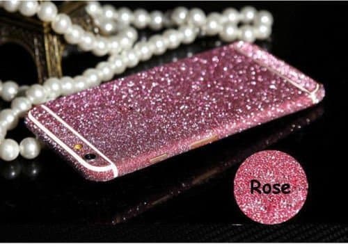Fashionfort - Full Body Wrap Decal Vinyl Glitter Sticker Skin Cover For iPhone 4 4s 5 5s 5c 6 6s 6 Plus (iPhone 5/5s, Rose Pink)
