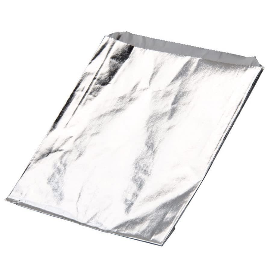 ANGEL’S PEEL LOUNGE Insulated Aluminum Foil Hamburger Bags - Precut Tin Foil Wraps For Burgers, Sandwiches, Hot Dogs, Heavy Duty Non Stick Grease-Resistant Food Wrapping, 6” x 11/8” x 61/2 100 PACK
