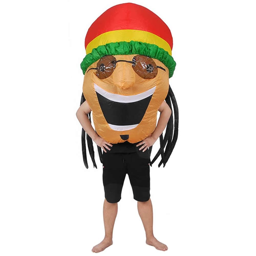 RHYTHMARTS Inflatable Jamaican Costume Halloween Christmas Costumes Fancy Dress Cosplay Party Adult (Jamaican Orange)