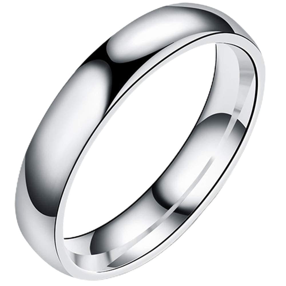 Jewelers 4mm Stainless Steel Classical Simple Plain Dome Style Wedding Band Ring