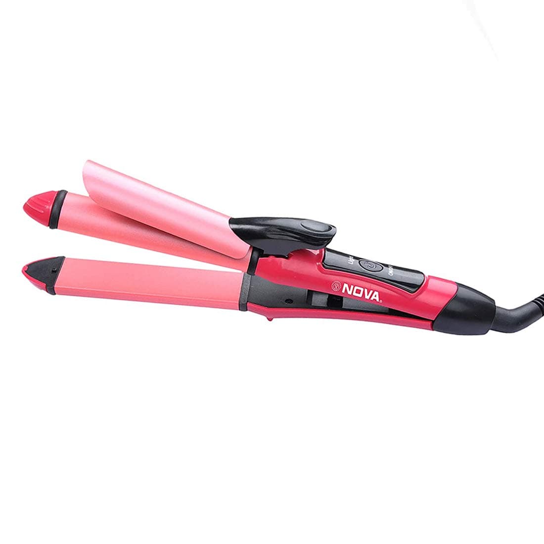 Nova NHS 800 Compact 2 in 1 hair straightner ( Pink )