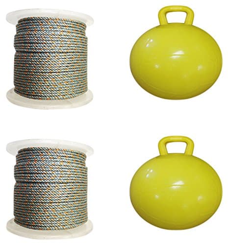 2 Pack of KUFA Sports 1/4"X400' Lead Rope, 15" Inflatable Flaot and Bait Jar Combo (LQ4+F15Y+HB5)x2