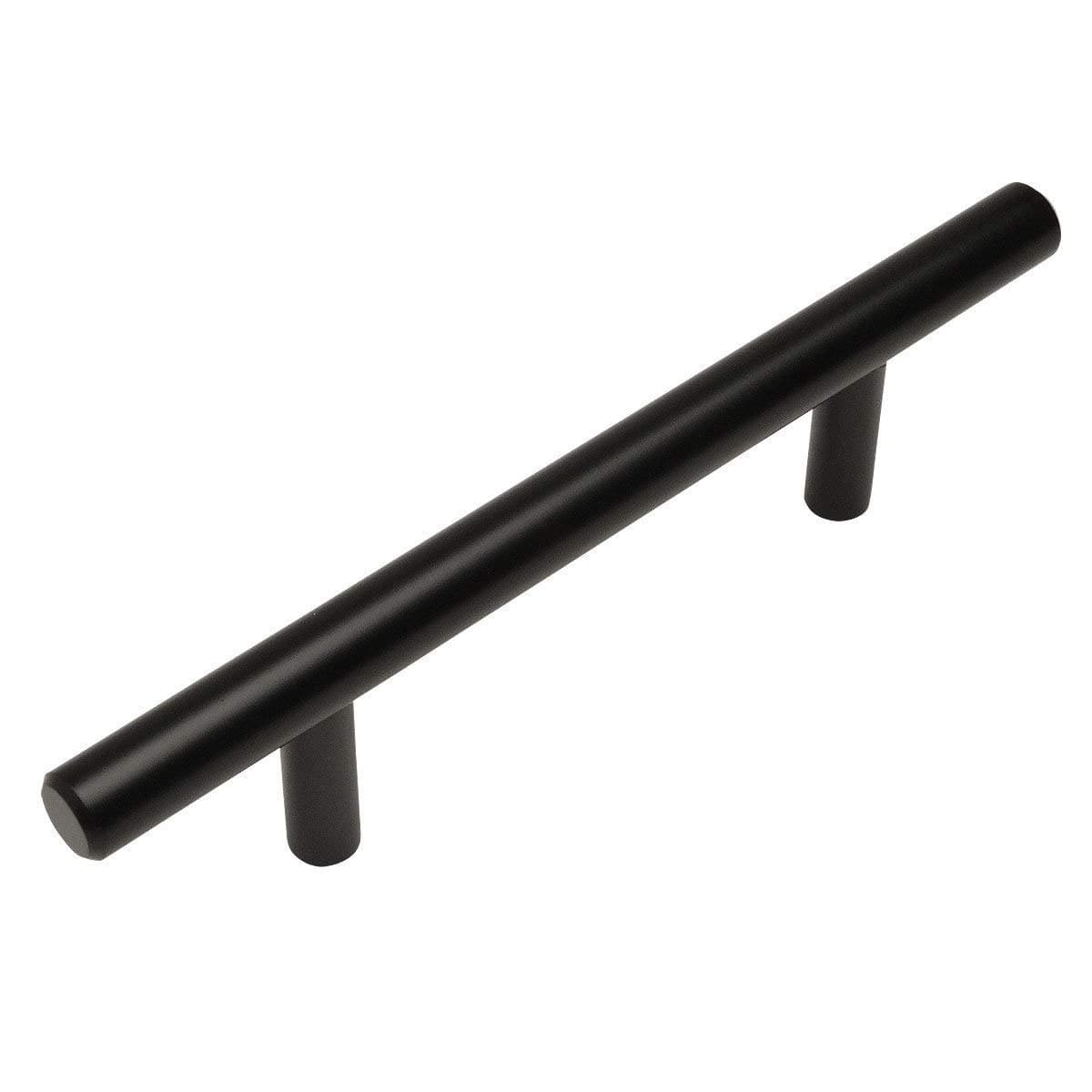 25 Pack - Cosmas 404-2.5FB Flat Black Solid Steel Construction 3/8 Inch Slim Line Euro Style Cabinet Hardware Bar Pull - 2-1/2" Inch (64mm) Hole Centers