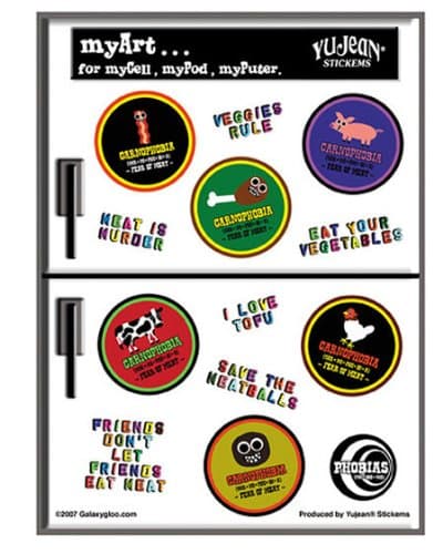 Heidi Barack - Vegetarian- Multi Pack of 13 Mini Stickers / Decals