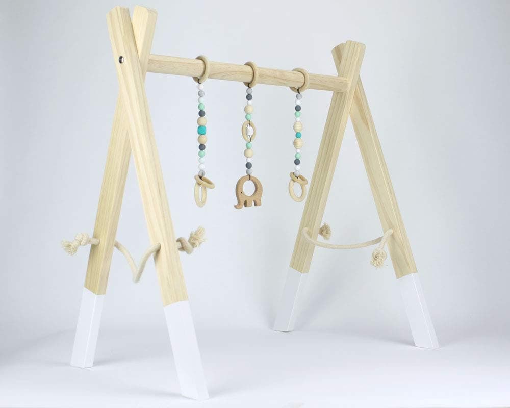 Wooden baby gym stand activity frame floor arch baby shower gift montessori