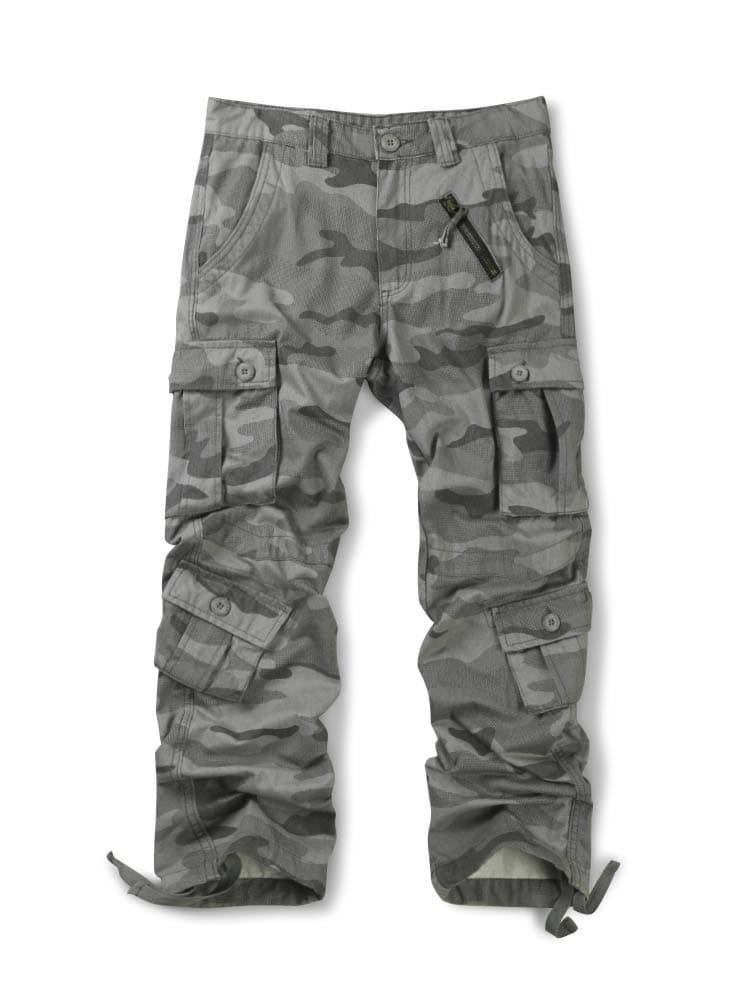 Men's Casual Military Cargo Pants, 8 Pockets Work Combat Outdoor Trousers