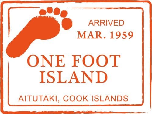 One Foot Island Cook Islands Passport Travel Retro Adventure Stamp Car Bumper Sticker Decal 5" x 4"