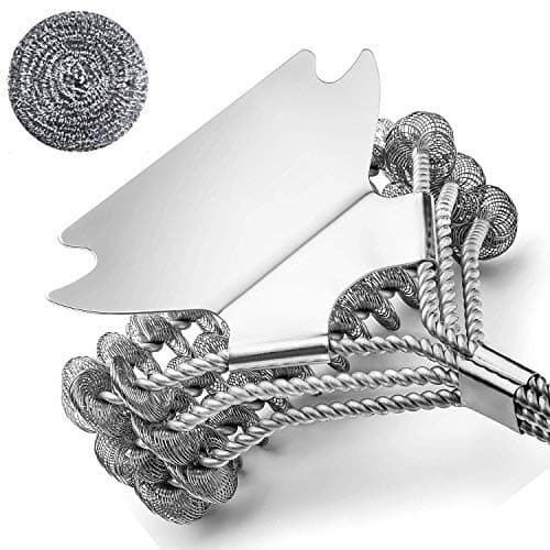 Bristle Free Grill Brush -BBQ Cleaning Brush Scraper Set with Stainless Steel Sponges for Clean All Grill Grates (Bristle Free Grill Brush)