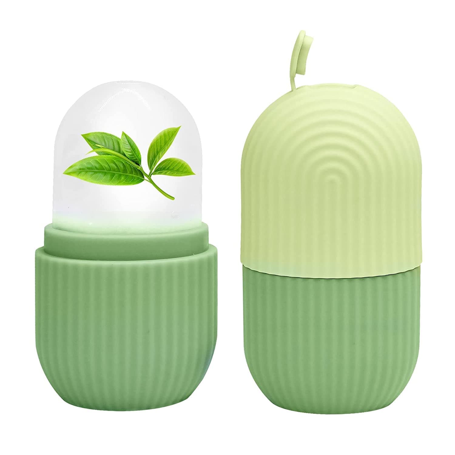 Mini Beauty Ice Roller for Face and Eye, Facial Massage Ice Face Facial Roller, Reusable Ice Facial, Food-Grade Leak-Proof Silicone for Eye Wrinkles, Acne Puffiness Relief (GREEN)