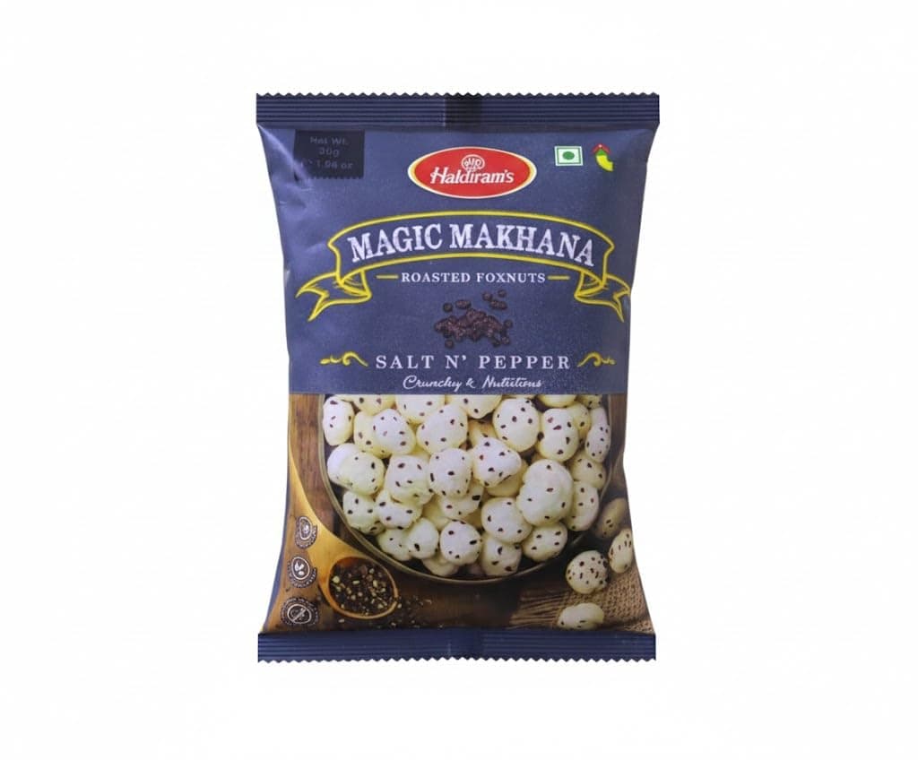 Haldiram's Magic Makhana Roasted Foxnuts Salt and Pepper Snack 30g