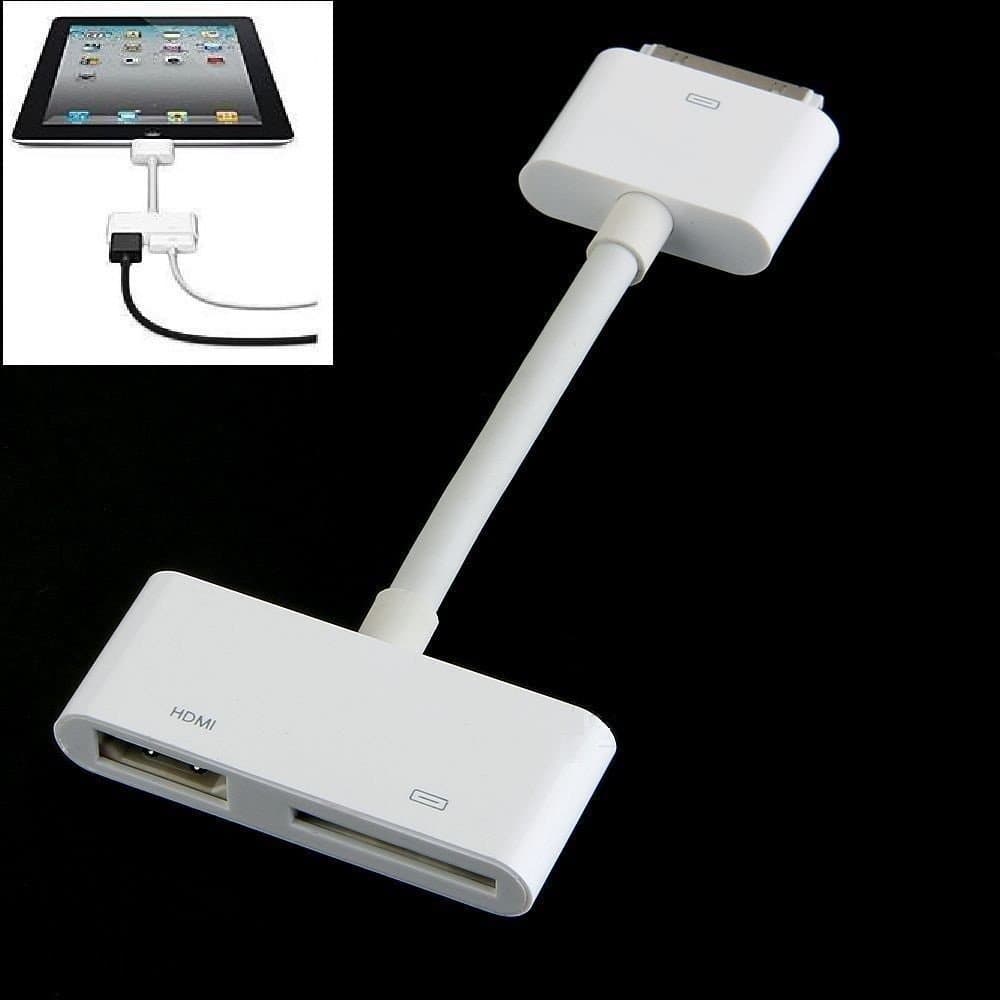 REALMAX® iPad to HDMI TV AV HD Video Adapter for 30 Pin cable Dock to iPad 2 3 iPhone 4 4S iPod Touch 4G IOS 8 9