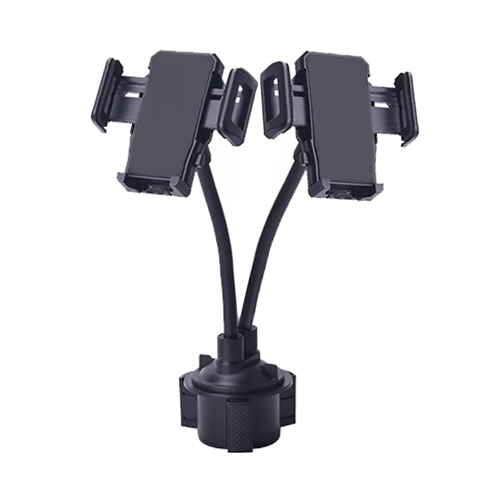Cup Car Phone Holder, Double Car Cup Phone Holder, Universal Adjustable and Scalable Car Cup Holder Phone Mount Compatible with Phone Width 1.7""-3.7"" (Black)