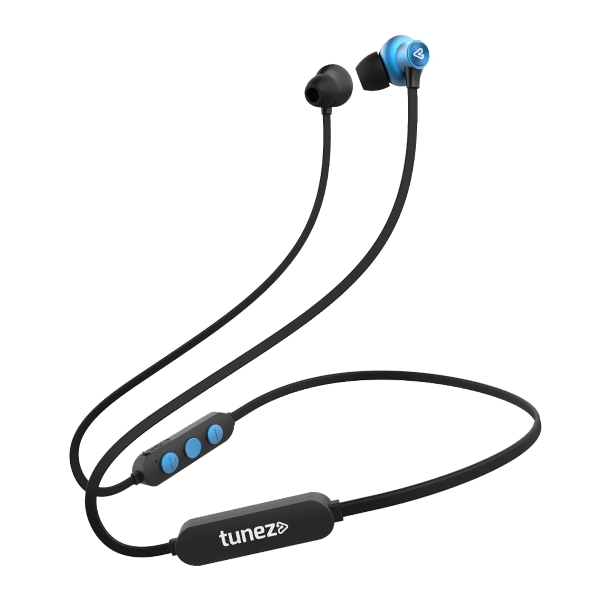 tunez Rhythm R30 in Ear Wireless Bluetooth Neckband Earphone with 10mm Drivers, Bluetooth Version V5.0,24 Hours Play Time,IPX5, Fast Charging, Magnetic Tips and Light Weight Design(Blue)