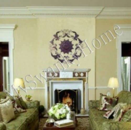 XL 50" Old World Iron Floral Wall Medallion - Brown