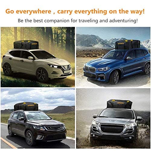 15 Cubic Feet Car Rooftop Cargo Carrier Bag - Cargo Bag Compatible Cars with Rack/Rail/Cross Bar