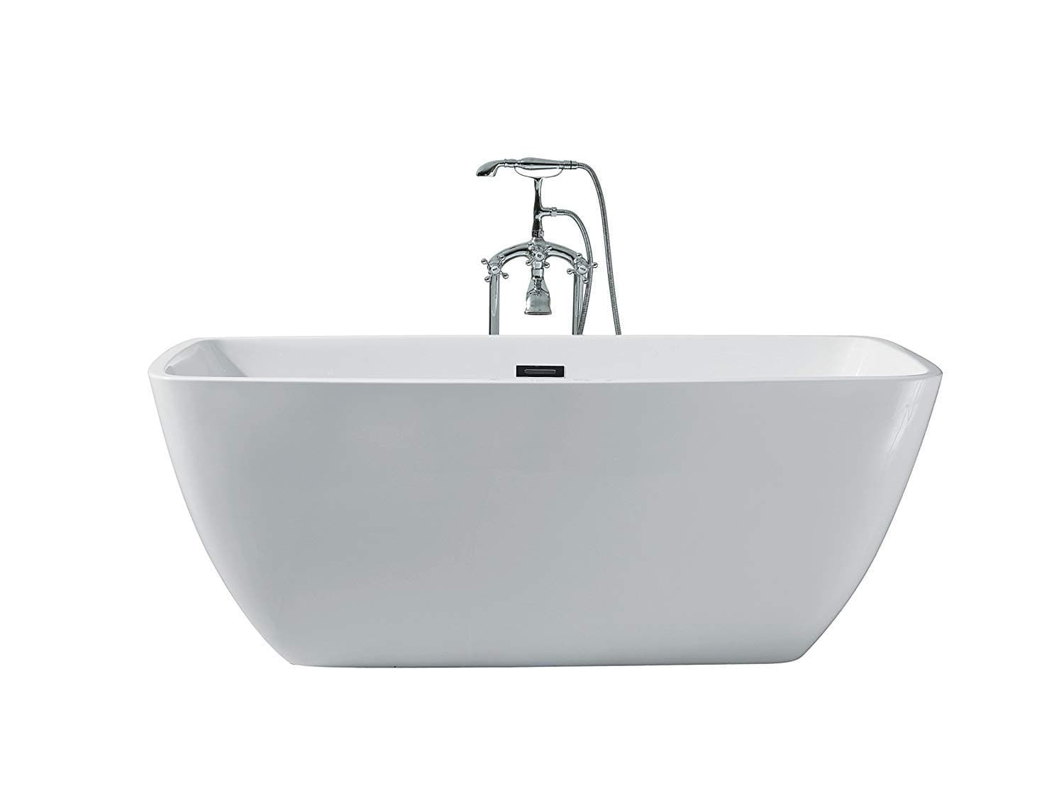 DKB Cascade UB112-6330 Freestanding Acrylic White Bathtub 63" x 30" Inches