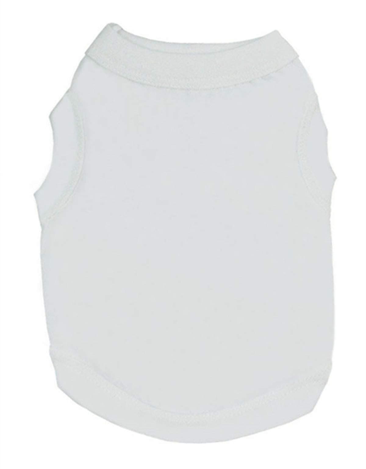 Dog & Cat Apparel: Stretchable XL White Cotton Vest & T-Shirt - Summer Vacation Clothing
