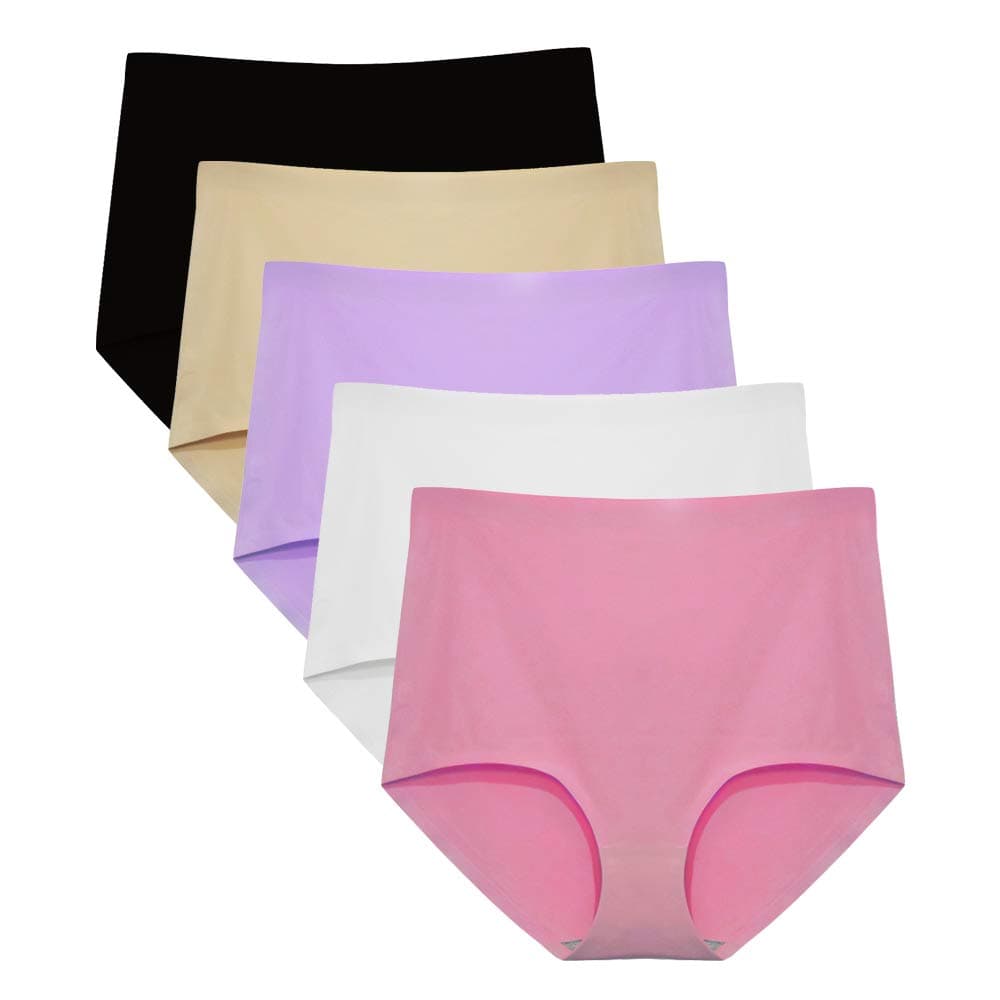 No Show High Waist Briefs Underwear for Women Seamless Panties Multi Pack