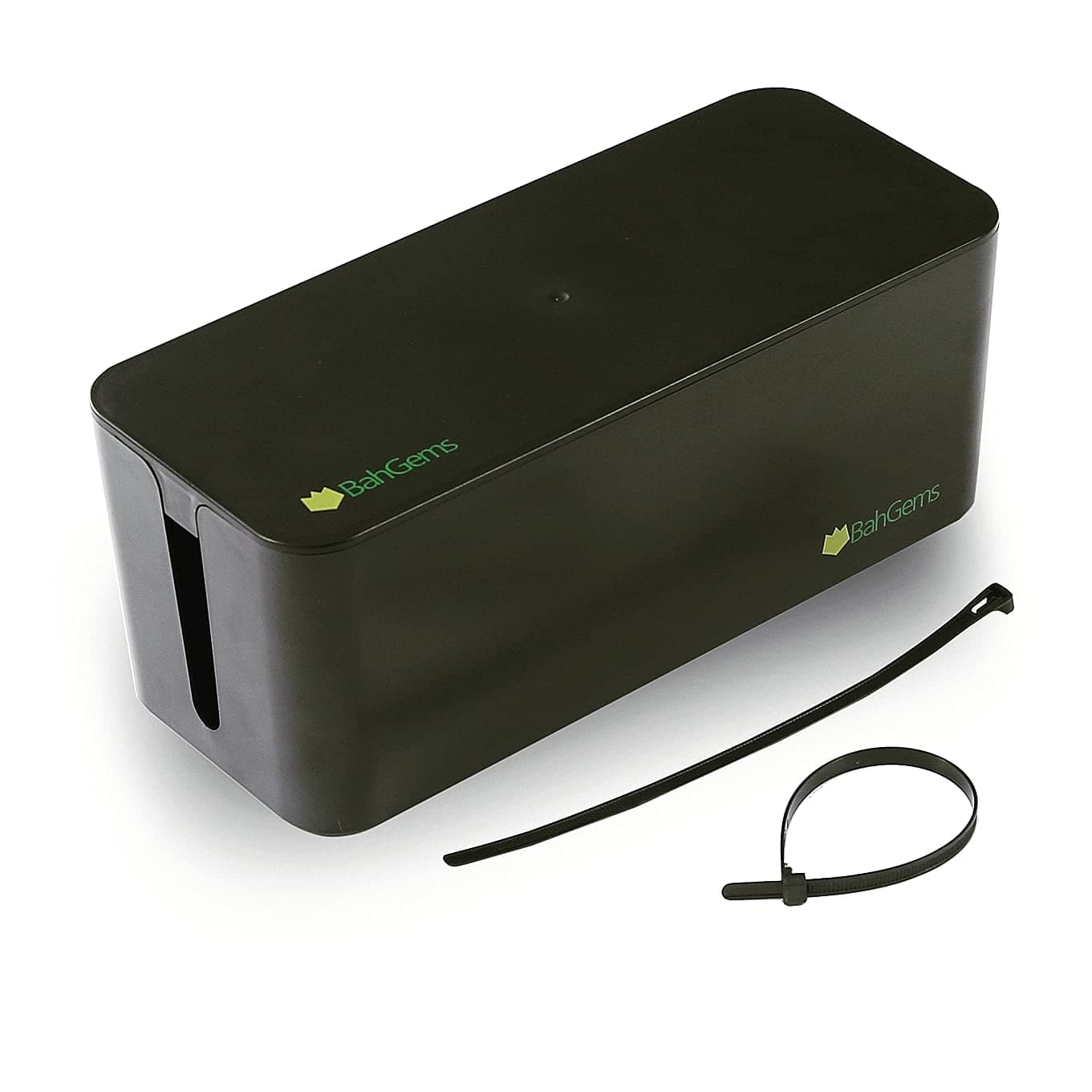 BahGems Cable Management Box Organizer, Surge Protector, Hide & Conceal TV, PC Power Strips and Electrical Cords for Home & Office Desk with Child & Pet Protection. Get 2 Free Cable Clips as Gift.