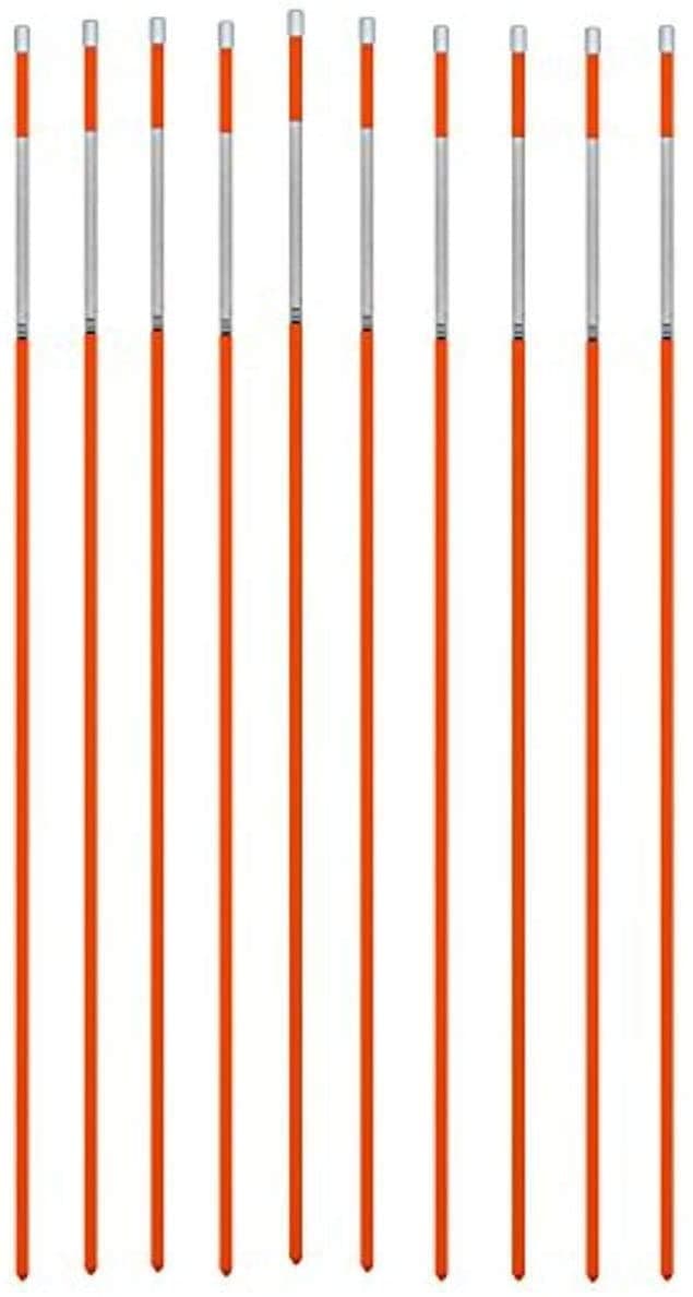 Fiberglass Innovations 665-1K Metal Caps, White Tape, HiViz Driveway Snow Pole Reflective Markers, 48", 1000 Pack, Hi-Viz Orange