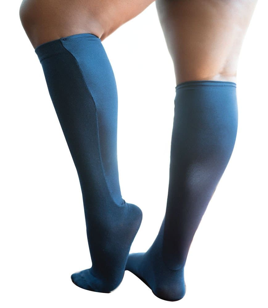 XpandasoxWomen's Plus Size/Wide Calf cotton blend Knee High Socks