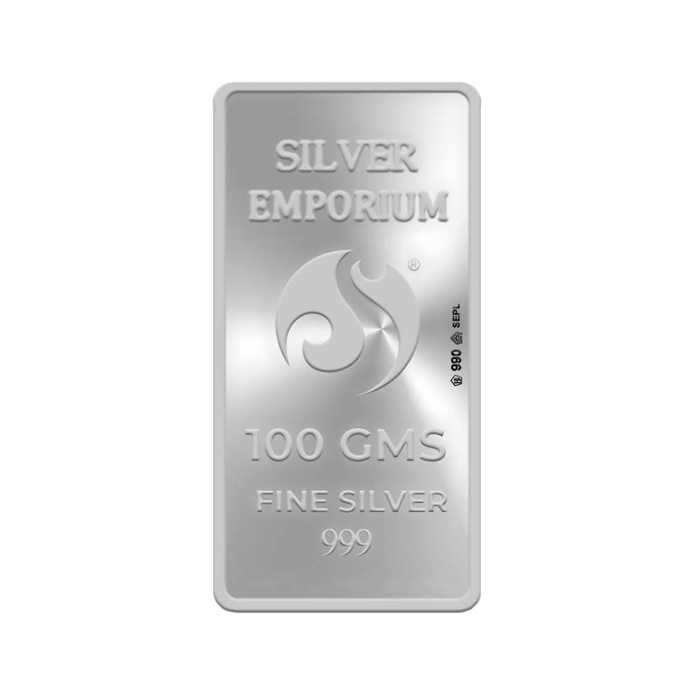 Silver Emporium BIS approved 100 Grams 999 Purity Silver Bar